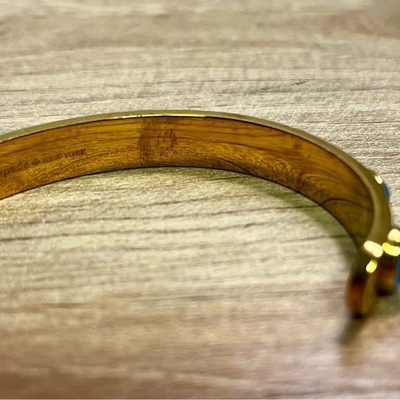 KATE SPADE Turquoise Tag Along Gold Cuff Bracelet - Picture 6 of 7